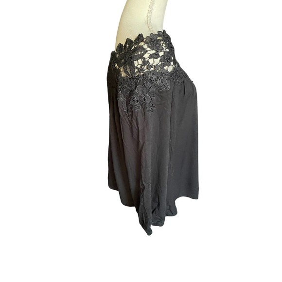 NWT Do + Be Womens Off the Shoulder Lace Top Blouse Long Sleeve Size S Black - Picture 3 of 6